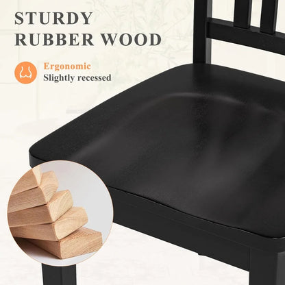 Solid Wood Dining Chairs with Windsor Design (Set of 6)