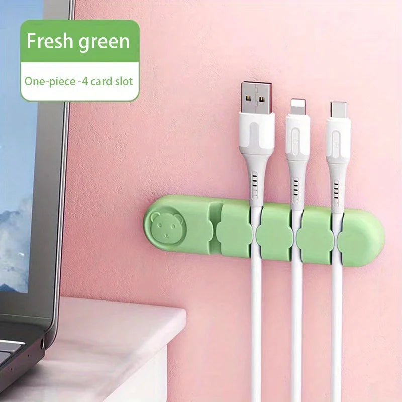 The Cord Curator: Flexible 4-Port Cable Management Clip