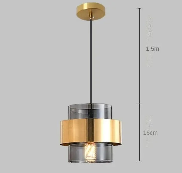 Modern Glass Pendant Light with Gold Accent