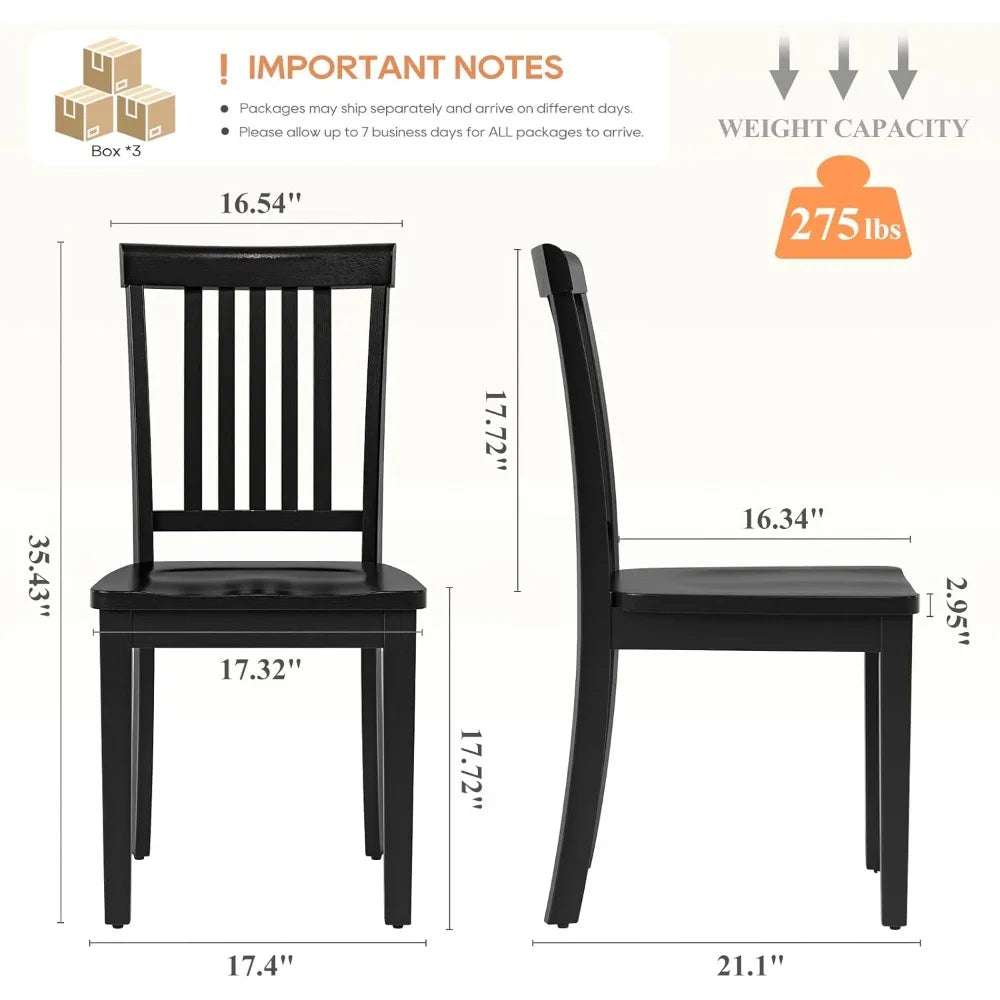 Solid Wood Dining Chairs with Windsor Design (Set of 6)