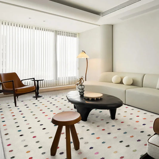 Soft Milk Silk Kids' Bedroom Rug - Modern Colored Dots Play Mat