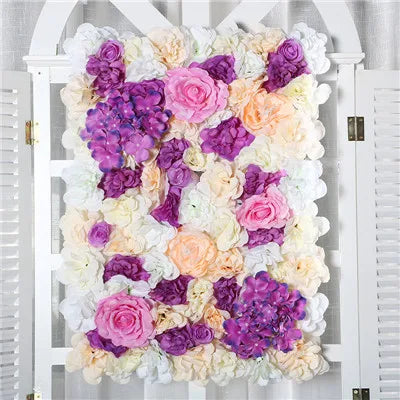 Artificial Silk Rose Flower Wall Panel