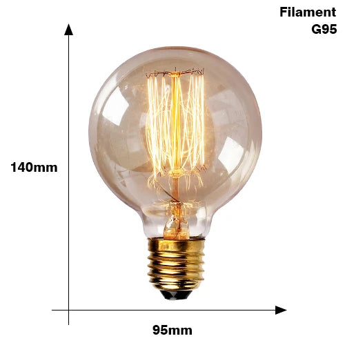 Classic E27 LED Globe Bulb - Vintage Style Warm White Bulb - 10,000-Hour Life Edison Bulb