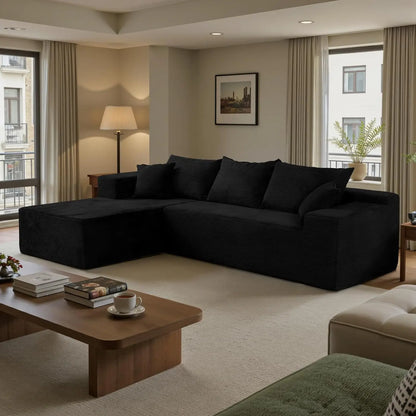 103" Wide Cloud Sectional Couch (Velvet Fabric)