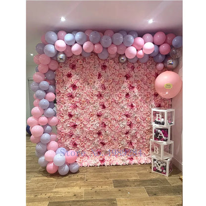 Artificial Silk Rose Flower Wall Panel