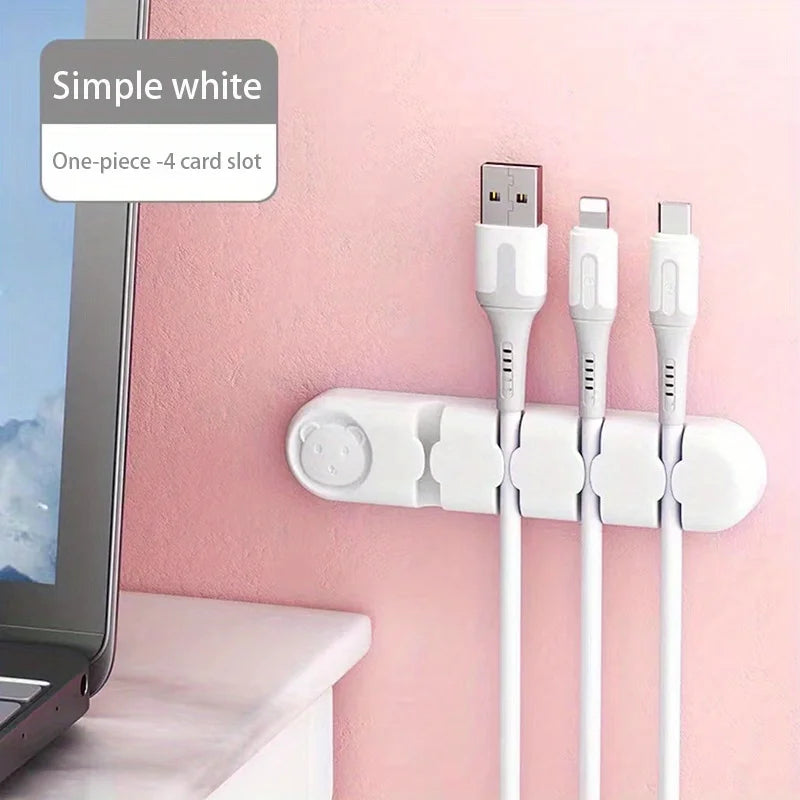 The Cord Curator: Flexible 4-Port Cable Management Clip