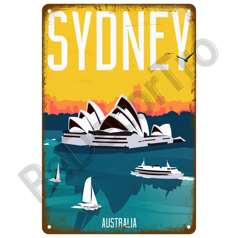 Seaside Memory Metal Sign – Vintage Wall Art