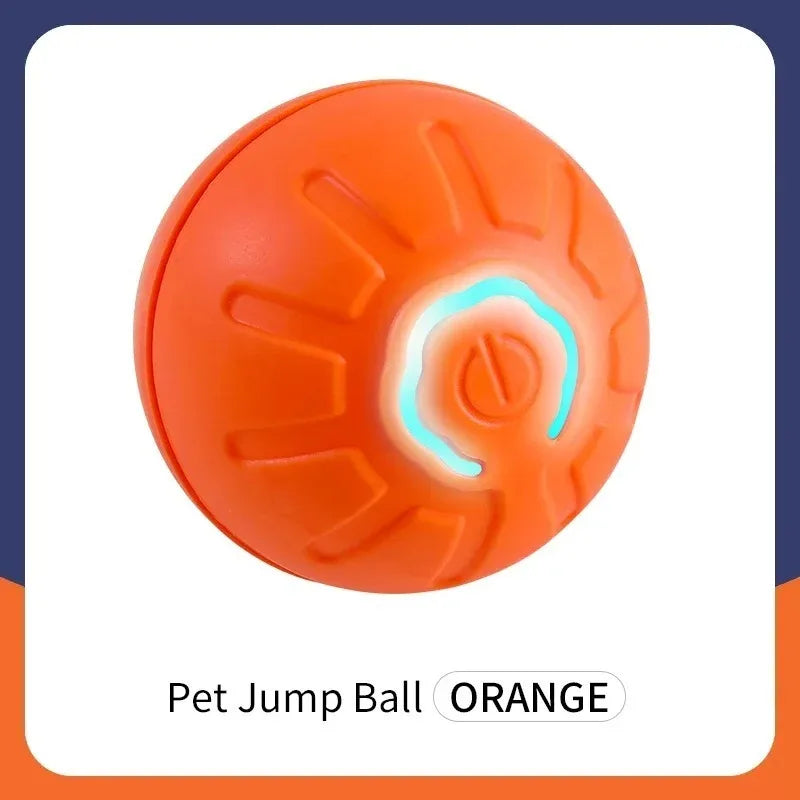 Automatic Bouncing Dog Toy Ball - LED Light Up, USB Rechargeable, Touch-Activated for Dogs & Cats
