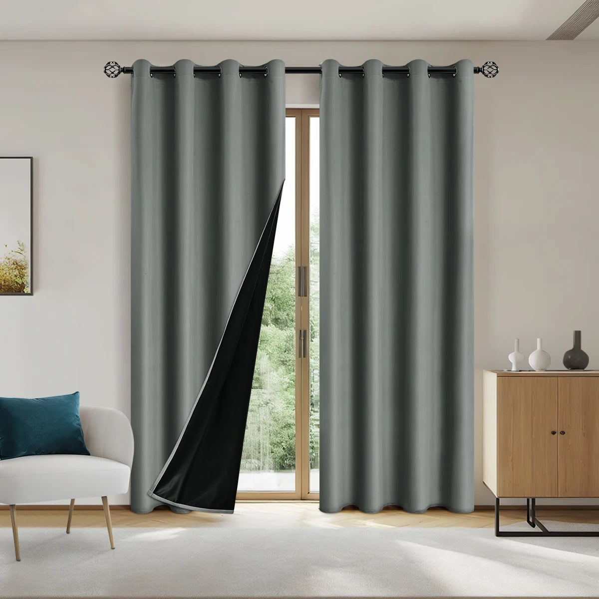 Solid Color Thermal 100% Blackout Drapes – Complete Light Control