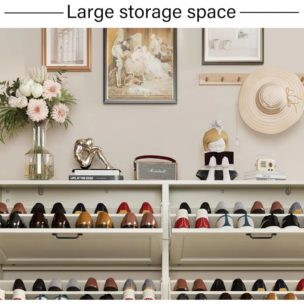 Slim Entryway Cabinet with Adjustable Shelves