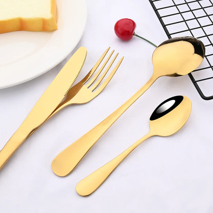 Modern Rainbow Flatware Set with Pigmented Finish