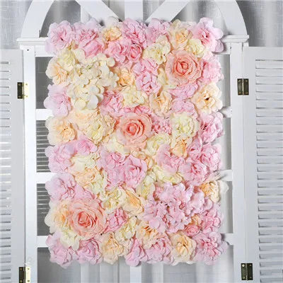Artificial Silk Rose Flower Wall Panel