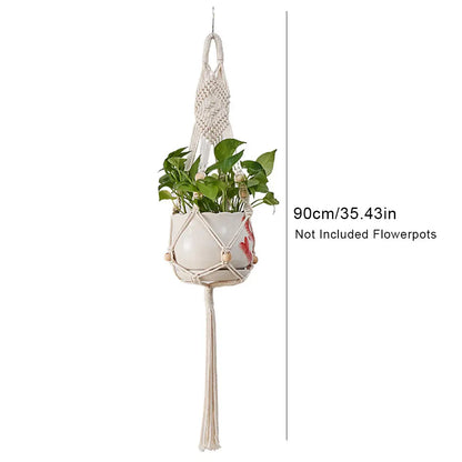 Macramé Hanging Plant Basket — Indoor/Outdoor