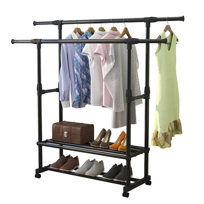 Commercial Grade Clothing Rack with Bottom Shelf Storage – 2/3 Layer Design