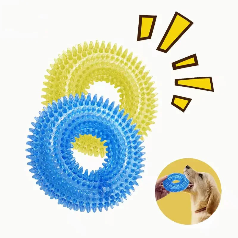 Bristle Ring Dog Toy for Interactive Play