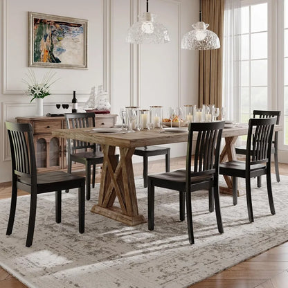 Solid Wood Dining Chairs with Windsor Design (Set of 6)