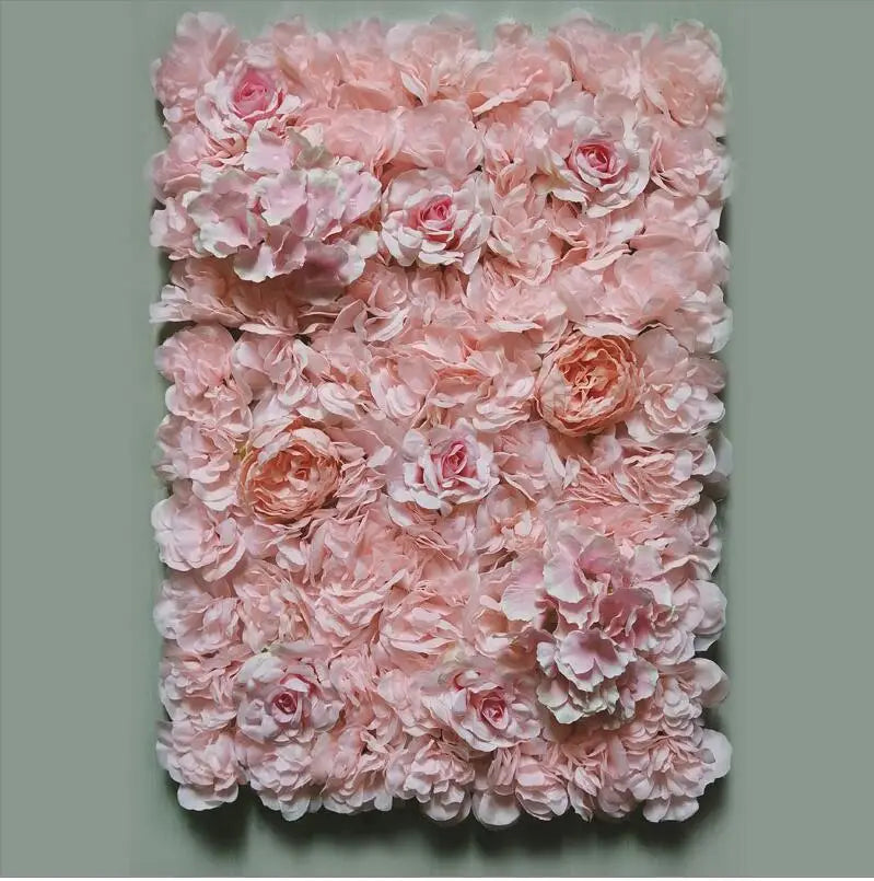 Artificial Silk Rose Flower Wall Panel