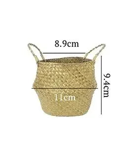 Handwoven Seagrass Storage Basket with Handles