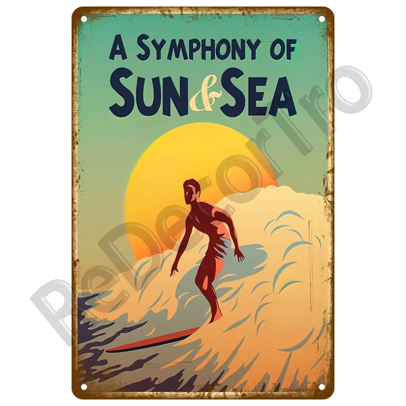 Seaside Memory Metal Sign – Vintage Wall Art
