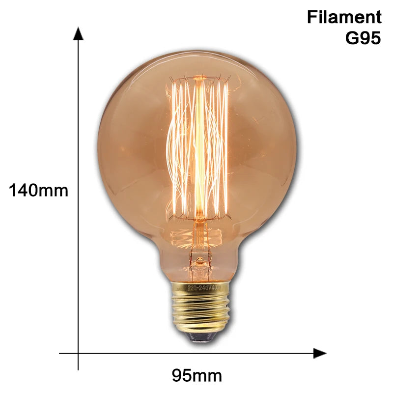 Vintage Edison Bulb - 30,000 Hour Lifespan - E27 Globe LED Bulb