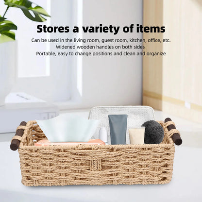 Handwoven Bathroom Storage Basket with Natural Texture
