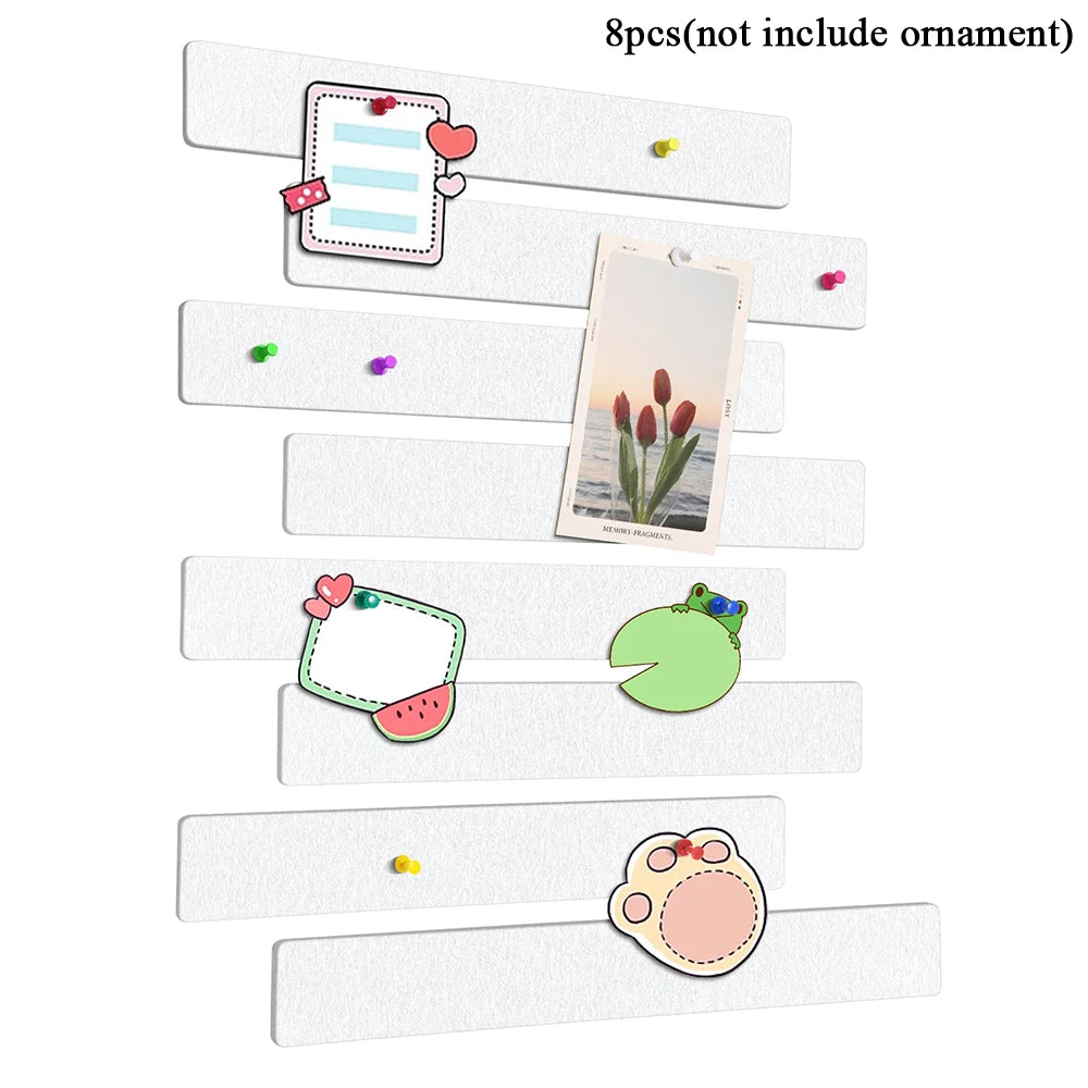Self-Adhesive Felt Cork Bulletin Board Strips – 8 Pack