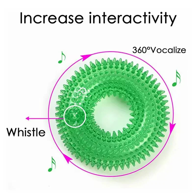 Bristle Ring Dog Toy for Interactive Play