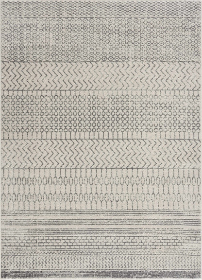 Durable & Easy-to-Clean Moroccan Geometric Rug | Gray & Ivory