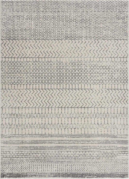 Durable & Easy-to-Clean Moroccan Geometric Rug | Gray & Ivory