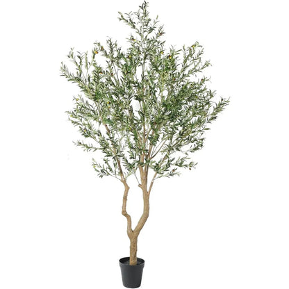 10ft Faux Olive Tree – Realistic Silk Leaves & Fruits