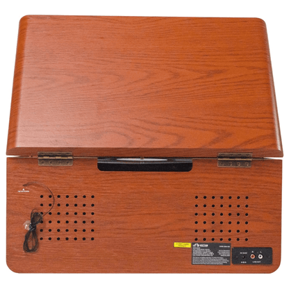 Monument 8-in-1 Wood Music Center Record Player Bluetooth CD Cassette Vinyl Radio