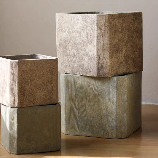 Lightweight Magnesium Clay Planter | Brown Indoor & Outdoor Pot with Drainage