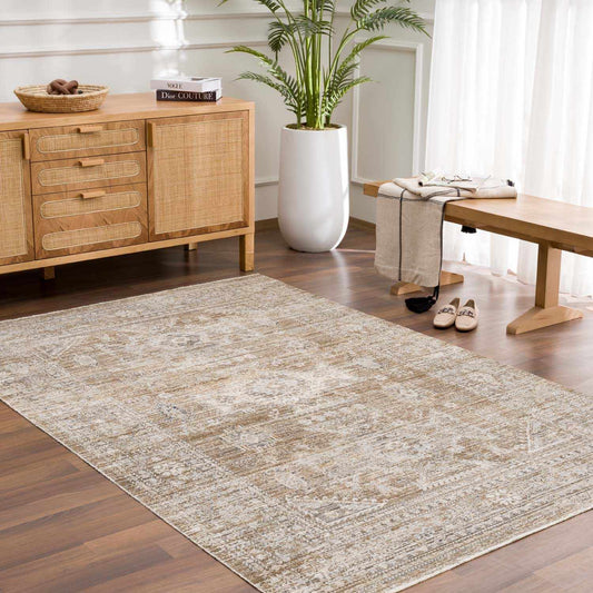 Transitional Tribal Washable Rug – Hauteloom Yamir Collection