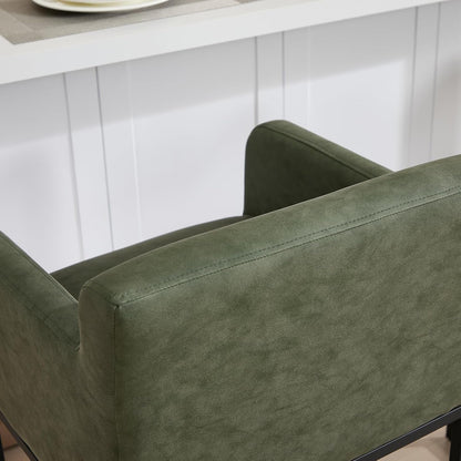 Modern 25" Green Leather Bar Stools (2)