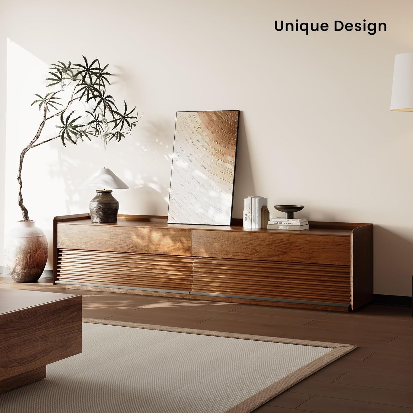 Modern TV Stand, Storage Cabinet 78.74" w/ LED Lights