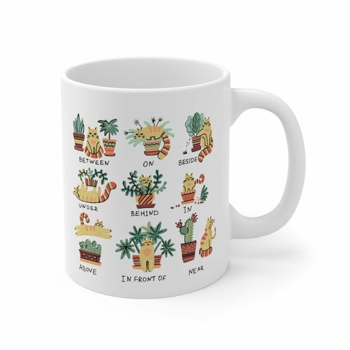 Cat and Plant Lover's Ceramic Mug
