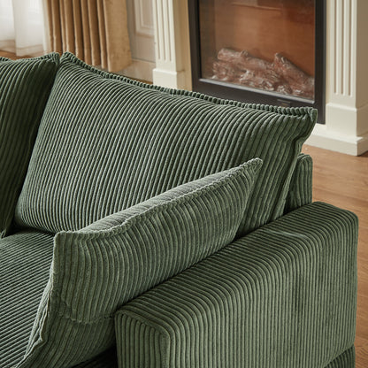 113.5'' Convertible Modular Sofa with Corduroy Fabric & Hidden Storage