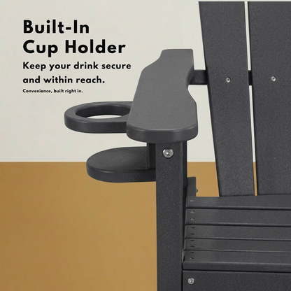 All-Weather HDPE Bar Height Adirondack Chair with Cup Holder