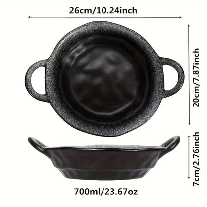 Octagonal Double Ear Ceramic Plate Set – Stylish & Functional