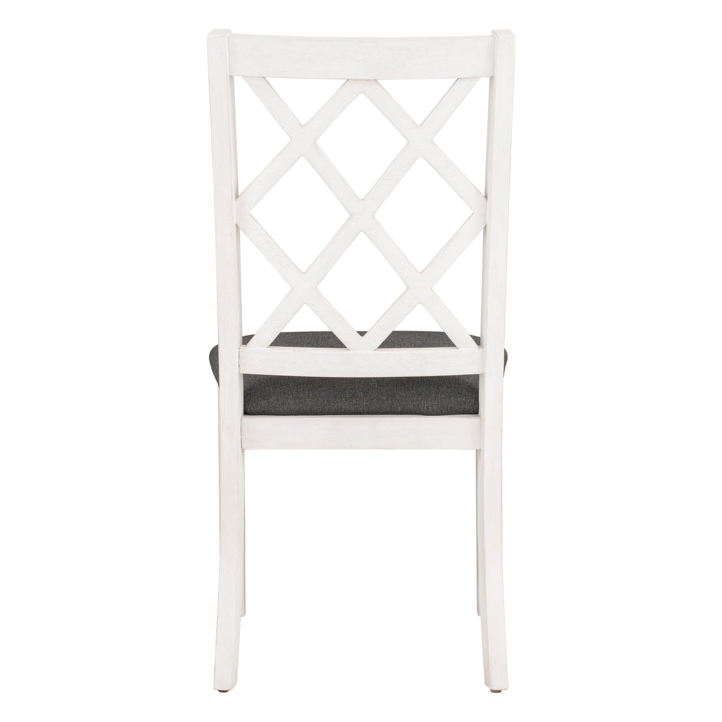 42” Pedestal Dining Table Set for 4 — Brown Wood & Linen Seating