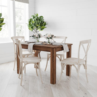 Solid Pine Farm Dining Table in Antique Rustic Finish