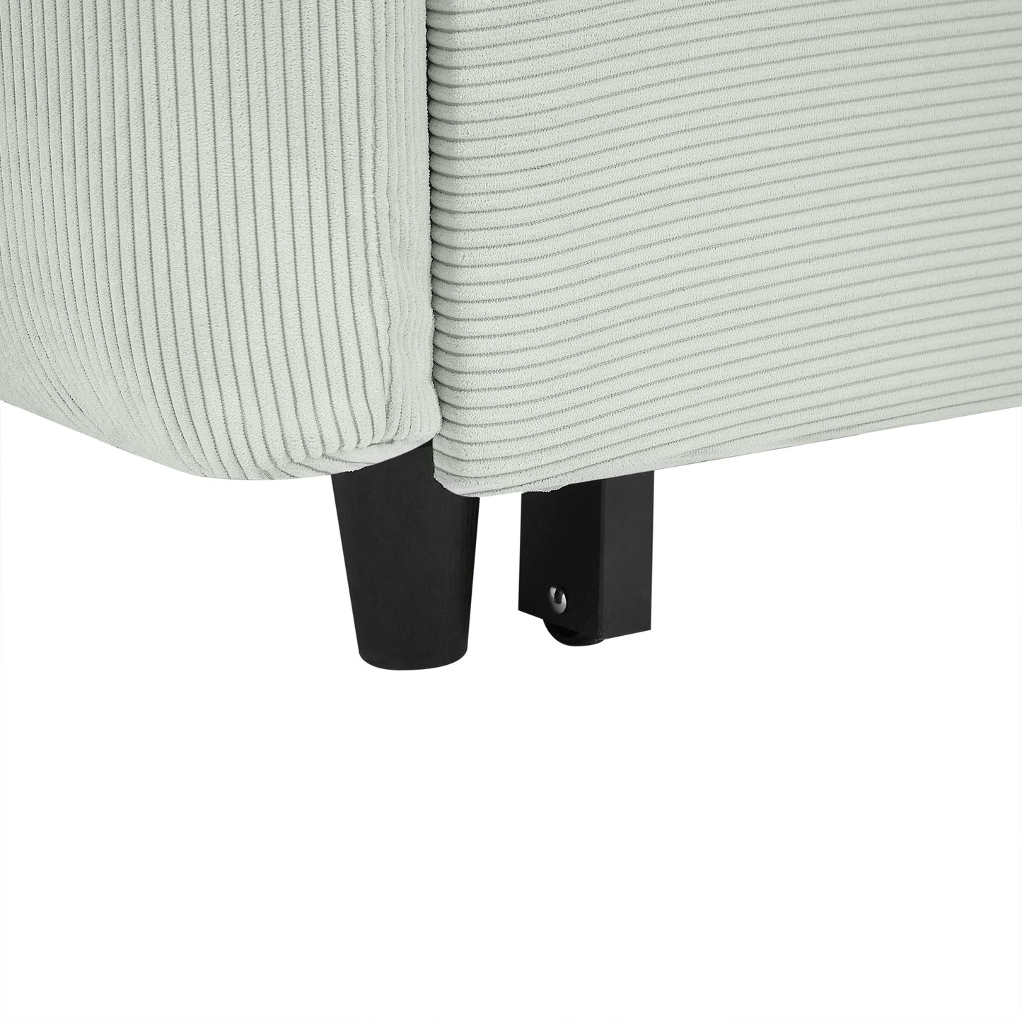 Willow Sage Green Corduroy Loveseat Sleeper - Mid-Century Style