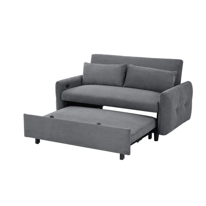 Hudson Modern Dark Grey Loveseat Sleeper in Textured Corduroy