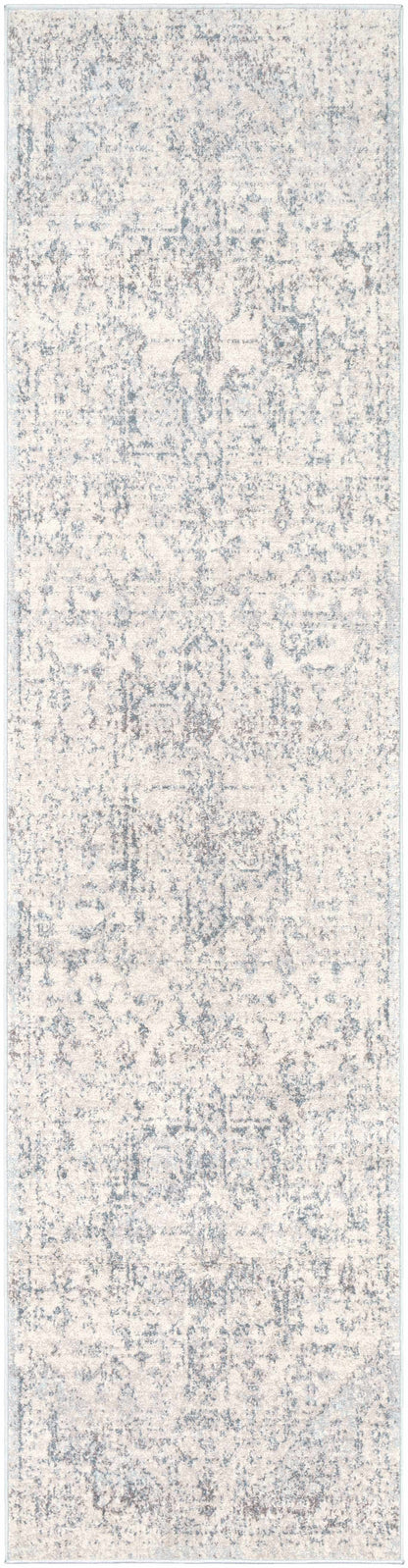 Orrick Modern Farmhouse Medallion Rug – Soft Gray & Cream Persian Design