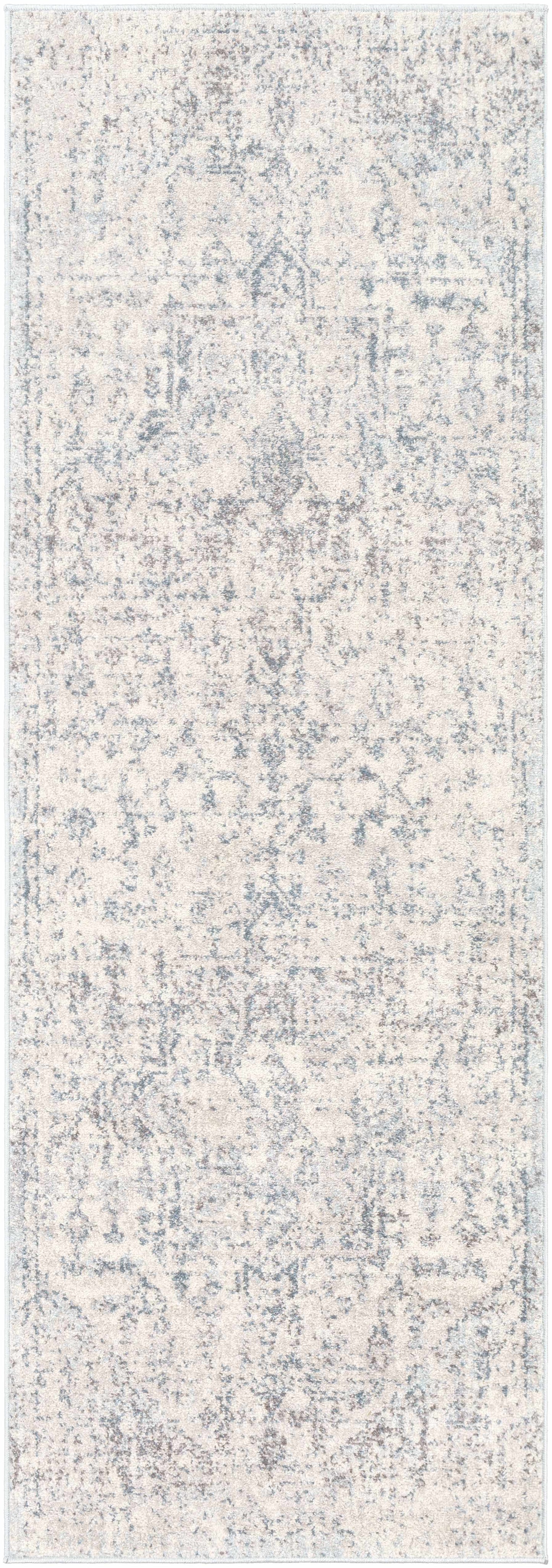 Orrick Modern Farmhouse Medallion Rug – Soft Gray & Cream Persian Design
