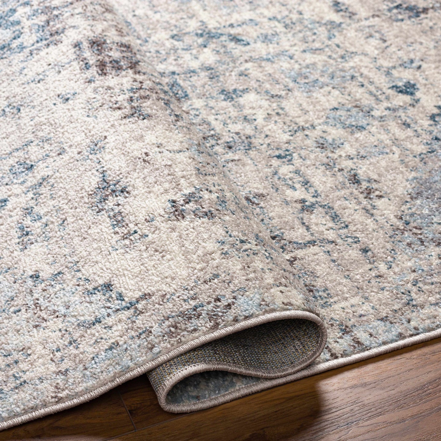 Orrick Modern Farmhouse Medallion Rug – Soft Gray & Cream Persian Design
