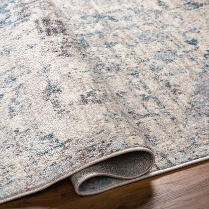 Orrick Modern Farmhouse Medallion Rug – Soft Gray & Cream Persian Design