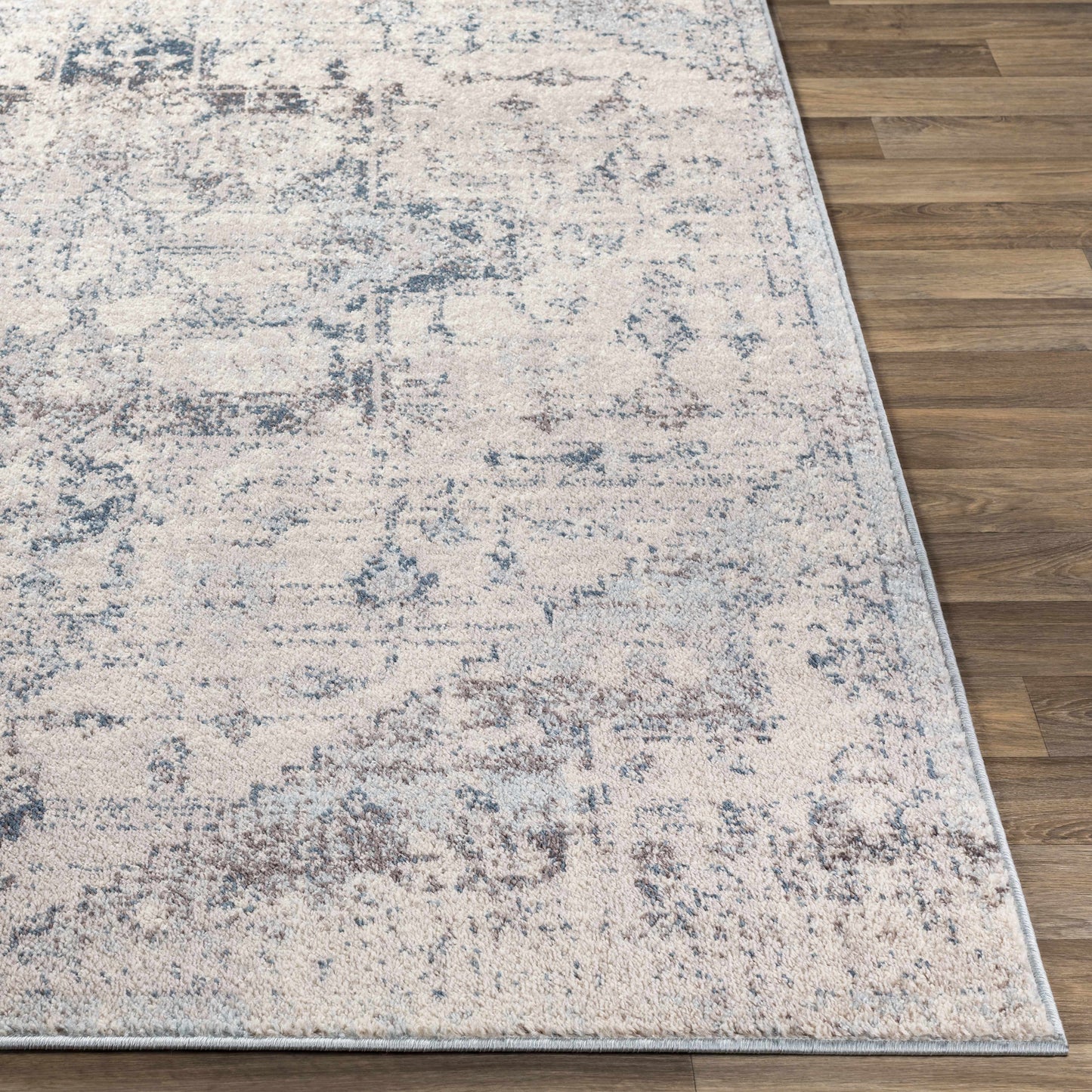 Orrick Modern Farmhouse Medallion Rug – Soft Gray & Cream Persian Design