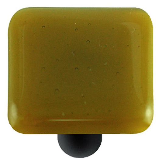Chartreuse Square Glass Cabinet Knob