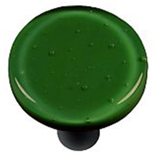 Dark Forest Green Round Glass Cabinet Knobs